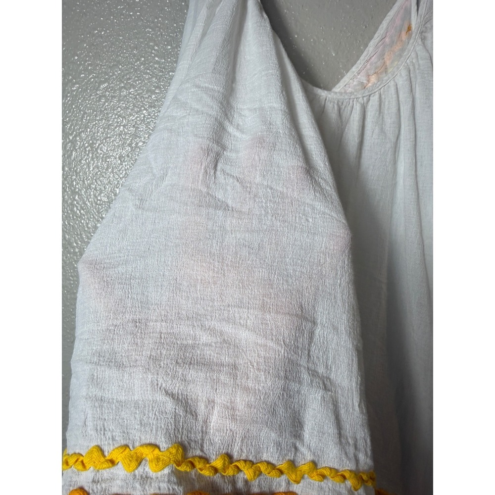9Seed St. Tropez Ruffle Mini Dress White Rainbow Ric-Rac One Size - Picture 4 of 6